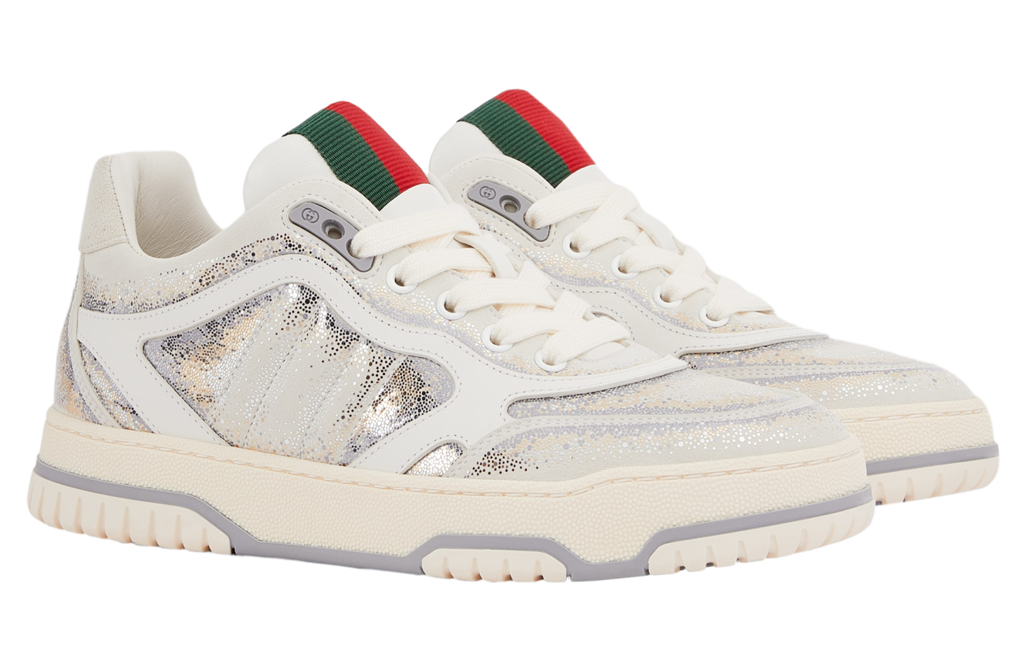 Gucci Re-Web WMNS Gradient White / Grey Glitter Leather