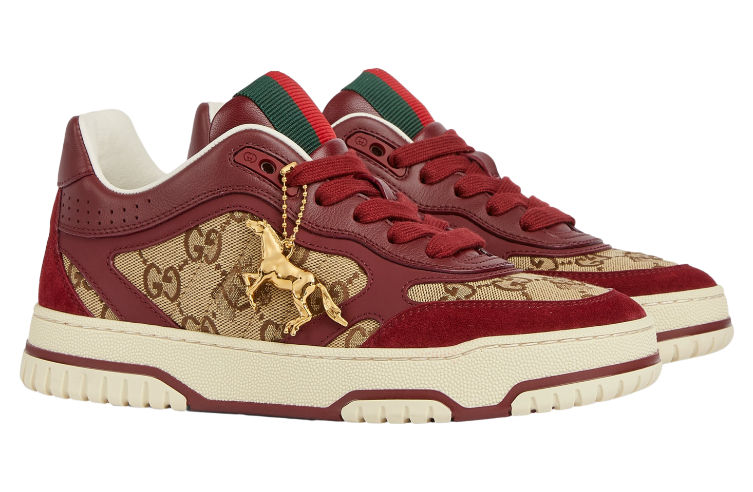 Gucci Re-Web WMNS Rosso Ancora Red Leather Trim