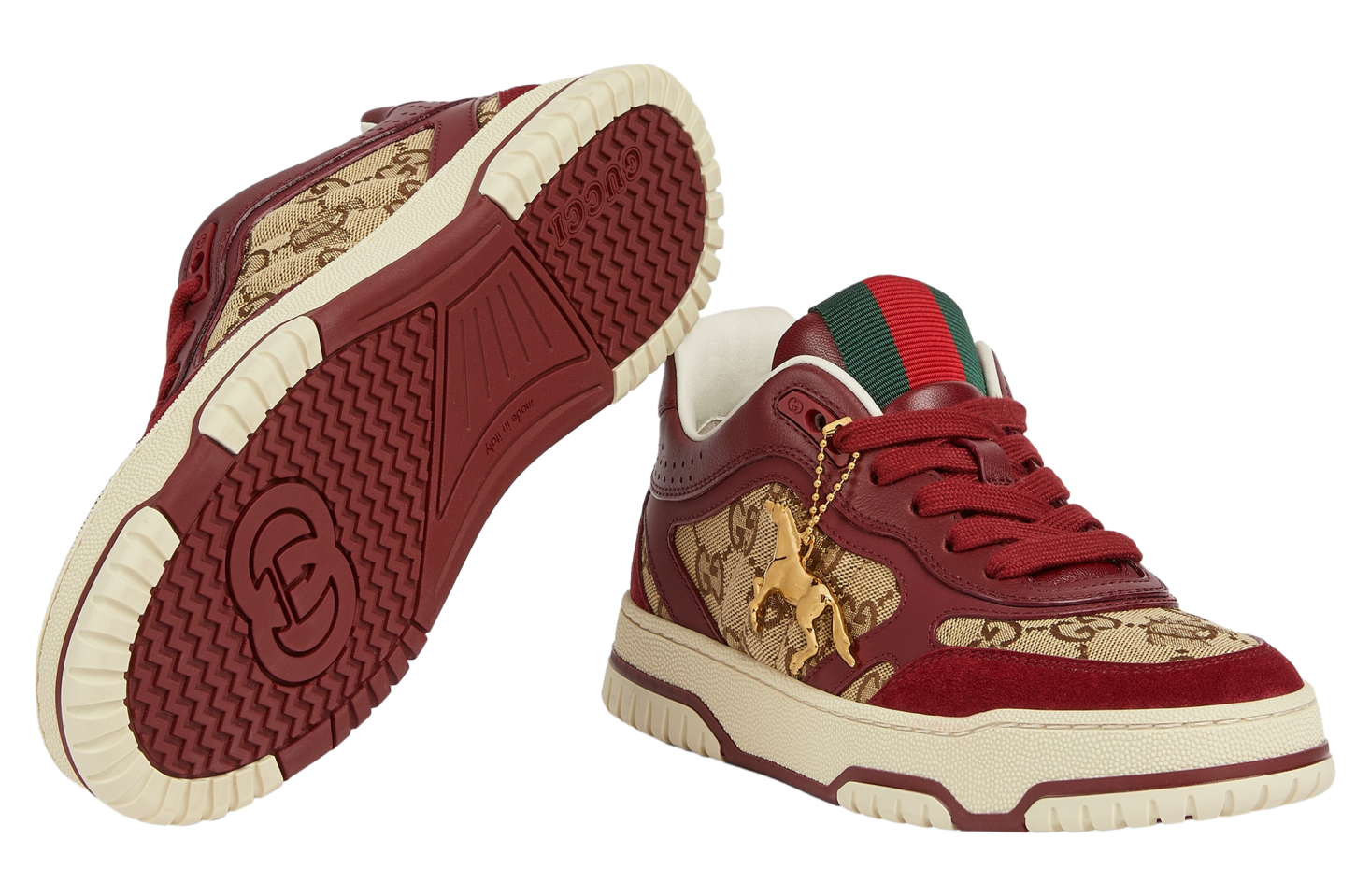 Gucci Re-Web WMNS Rosso Ancora Red Leather Trim