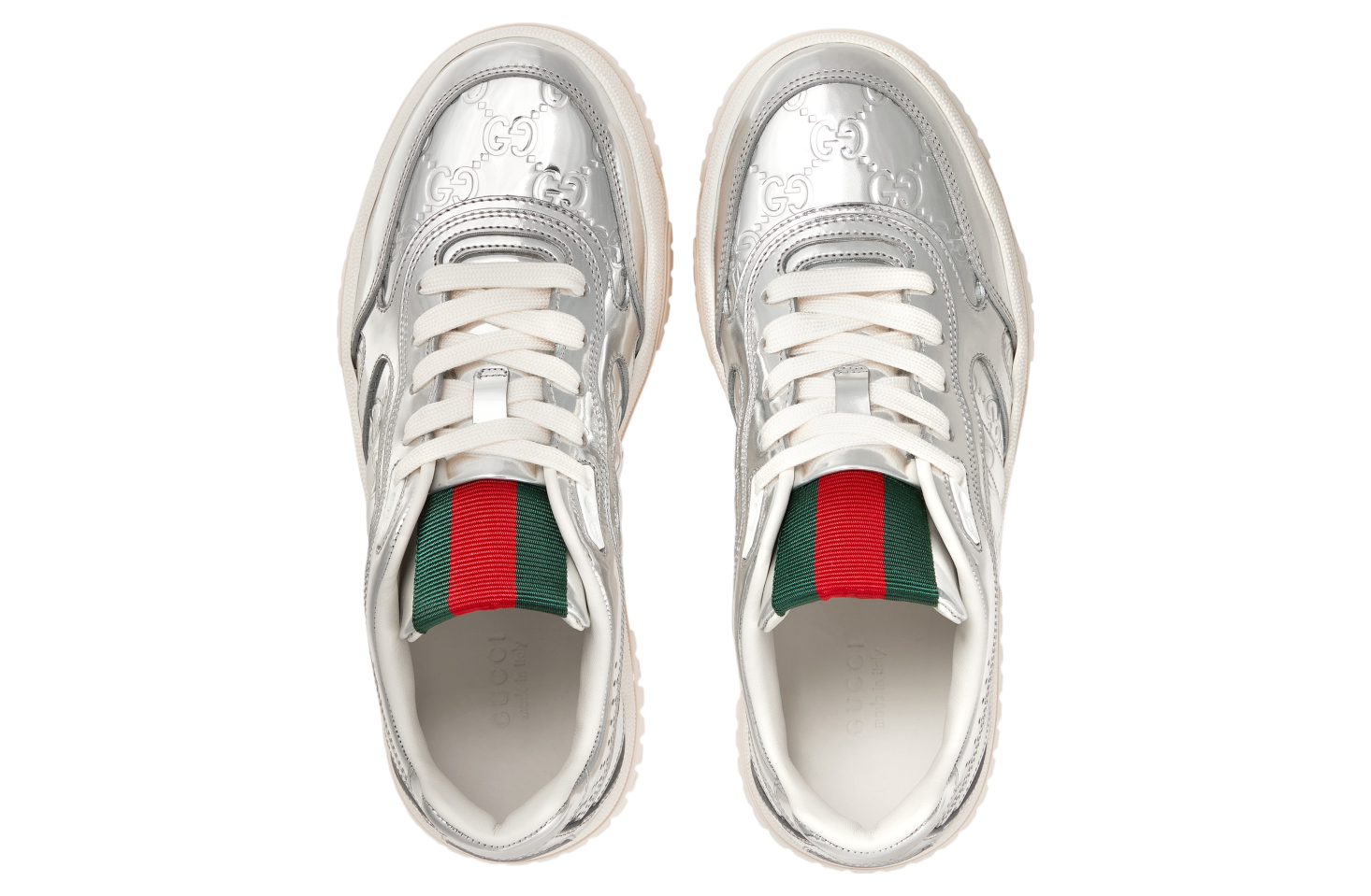 Gucci Re-Web WMNS Silver Metallic Leather