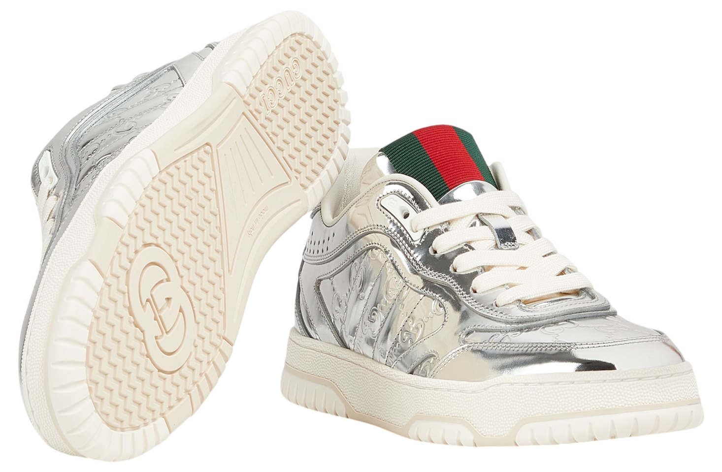 Gucci Re-Web WMNS Silver Metallic Leather