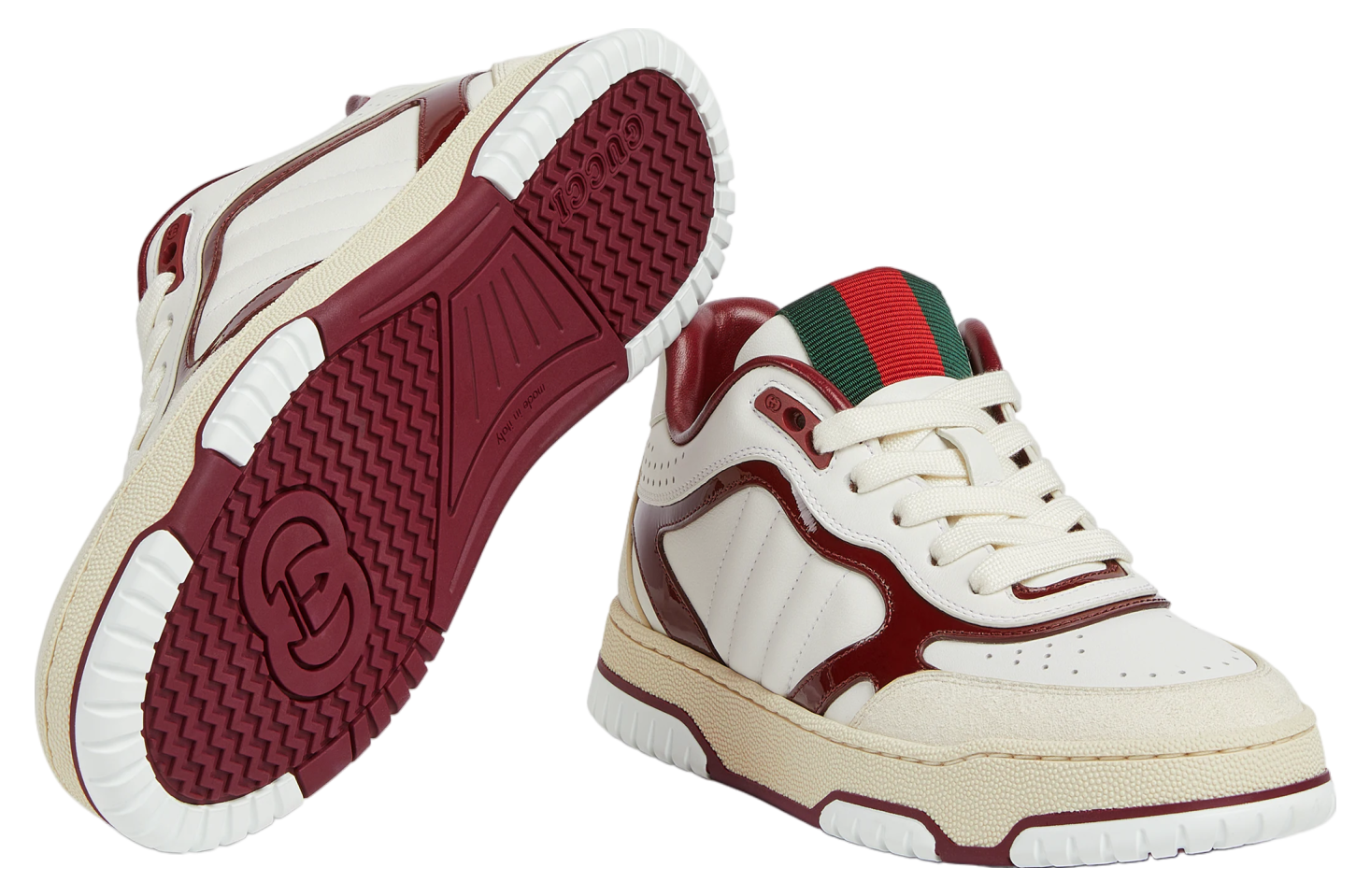 Gucci Re-Web WMNS White Leather / Burgundy