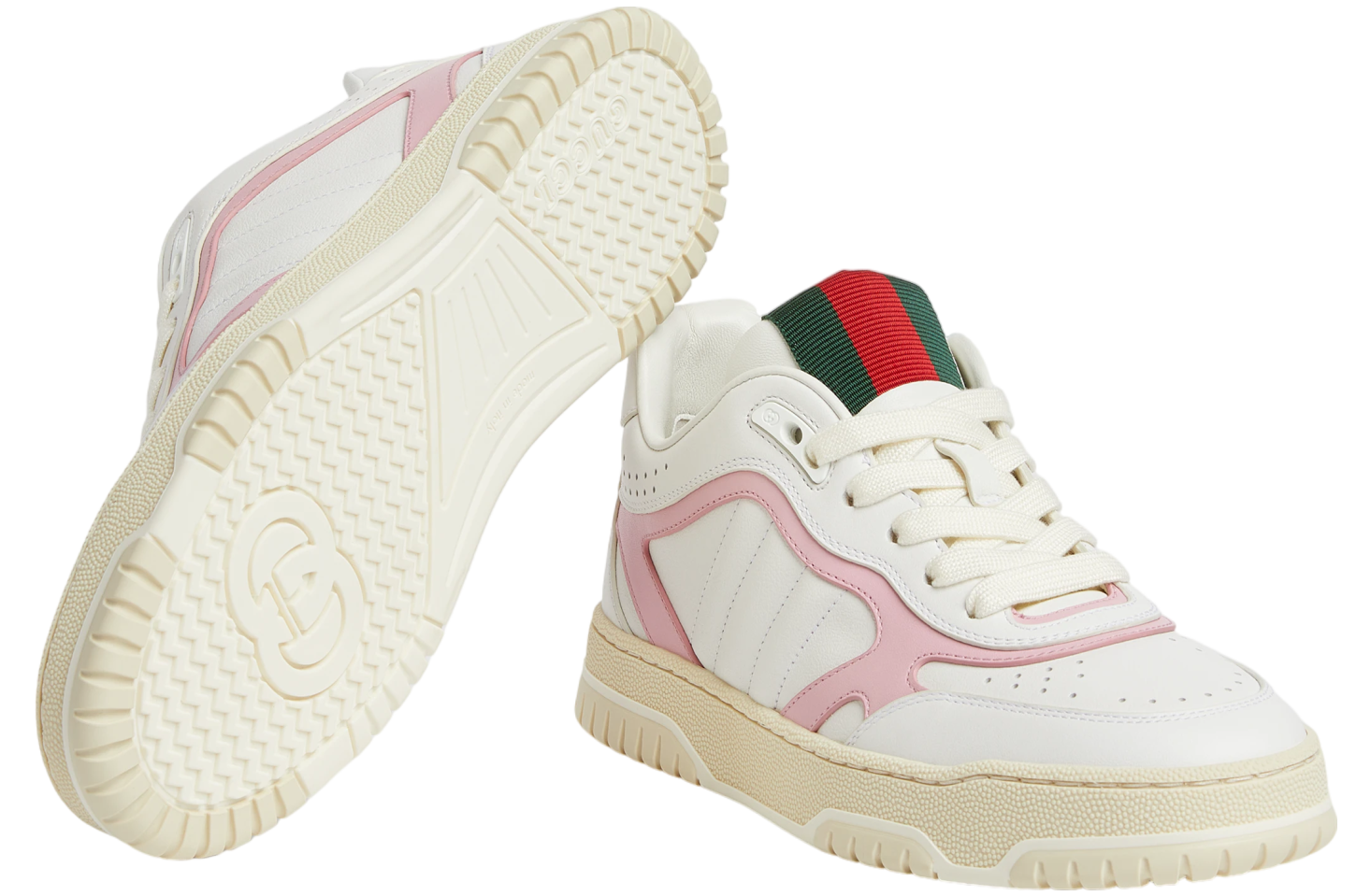 Gucci Re-Web WMNS White Leather / Pink