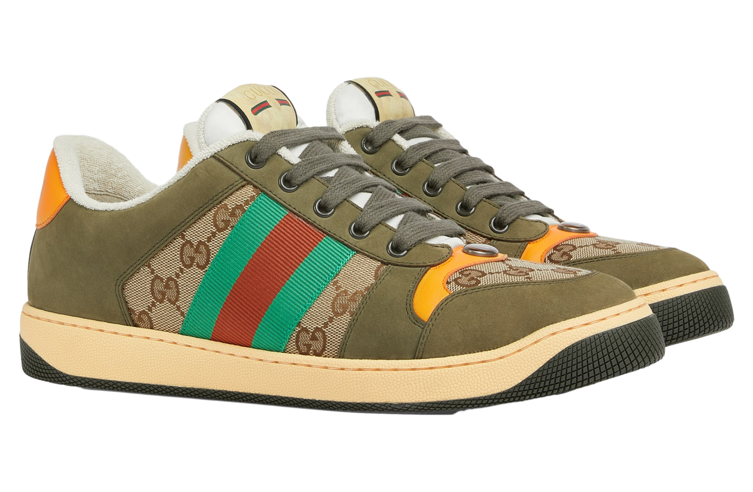 Gucci Screener Beige / Dark Brown Gg Canvas / Yellow