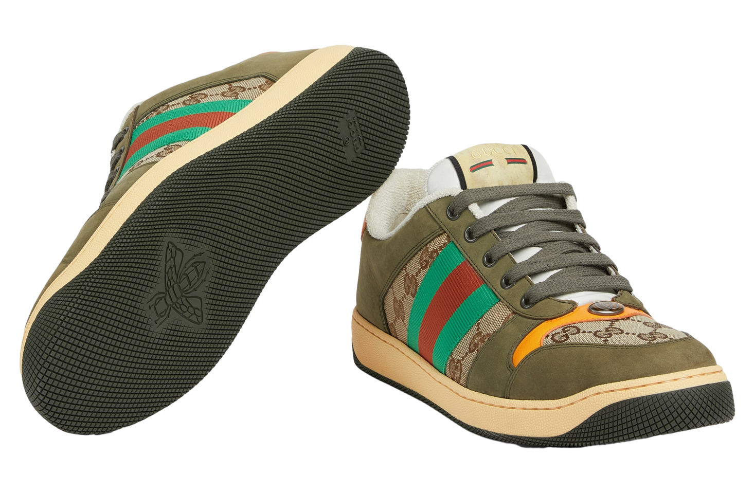 Gucci Screener Beige / Dark Brown Gg Canvas / Yellow