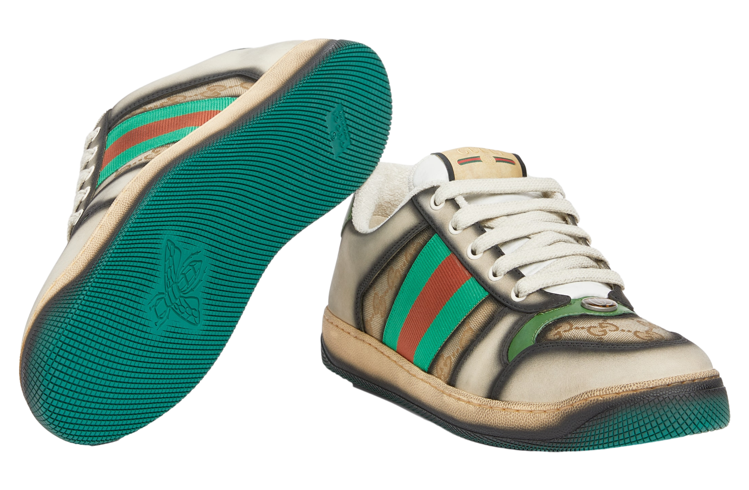 Gucci Serigraphy Screener Dark Blue / Beige Gg Canvas