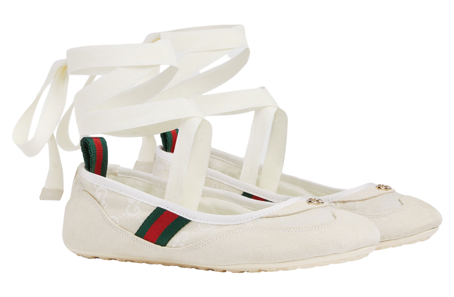 Gucci Shift Ballerina WMNS Off White Canvas