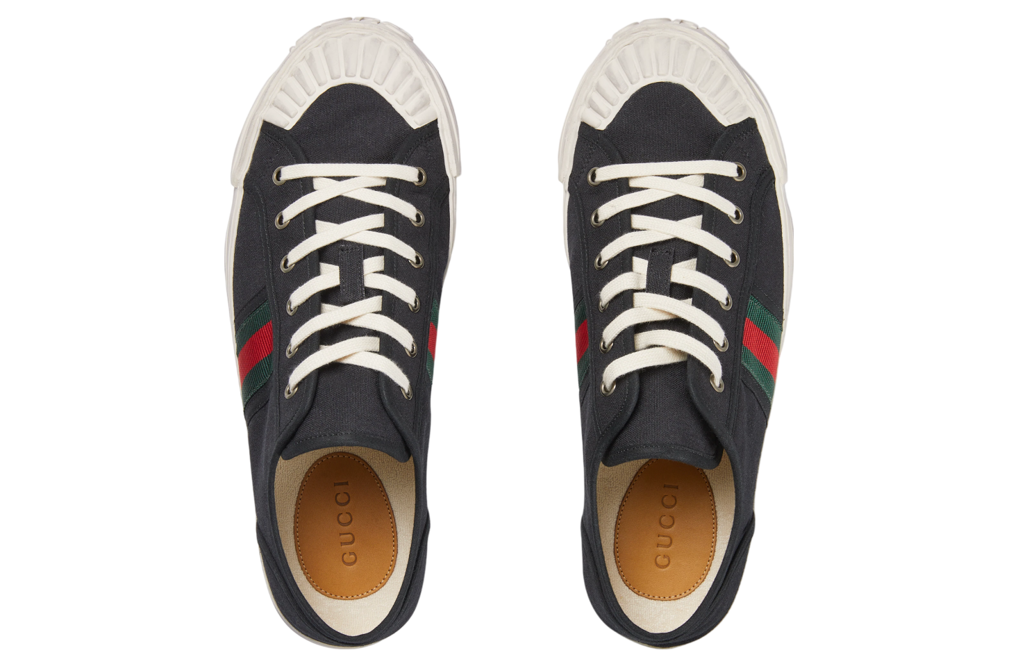 Gucci Sneaker With Web Black Cotton