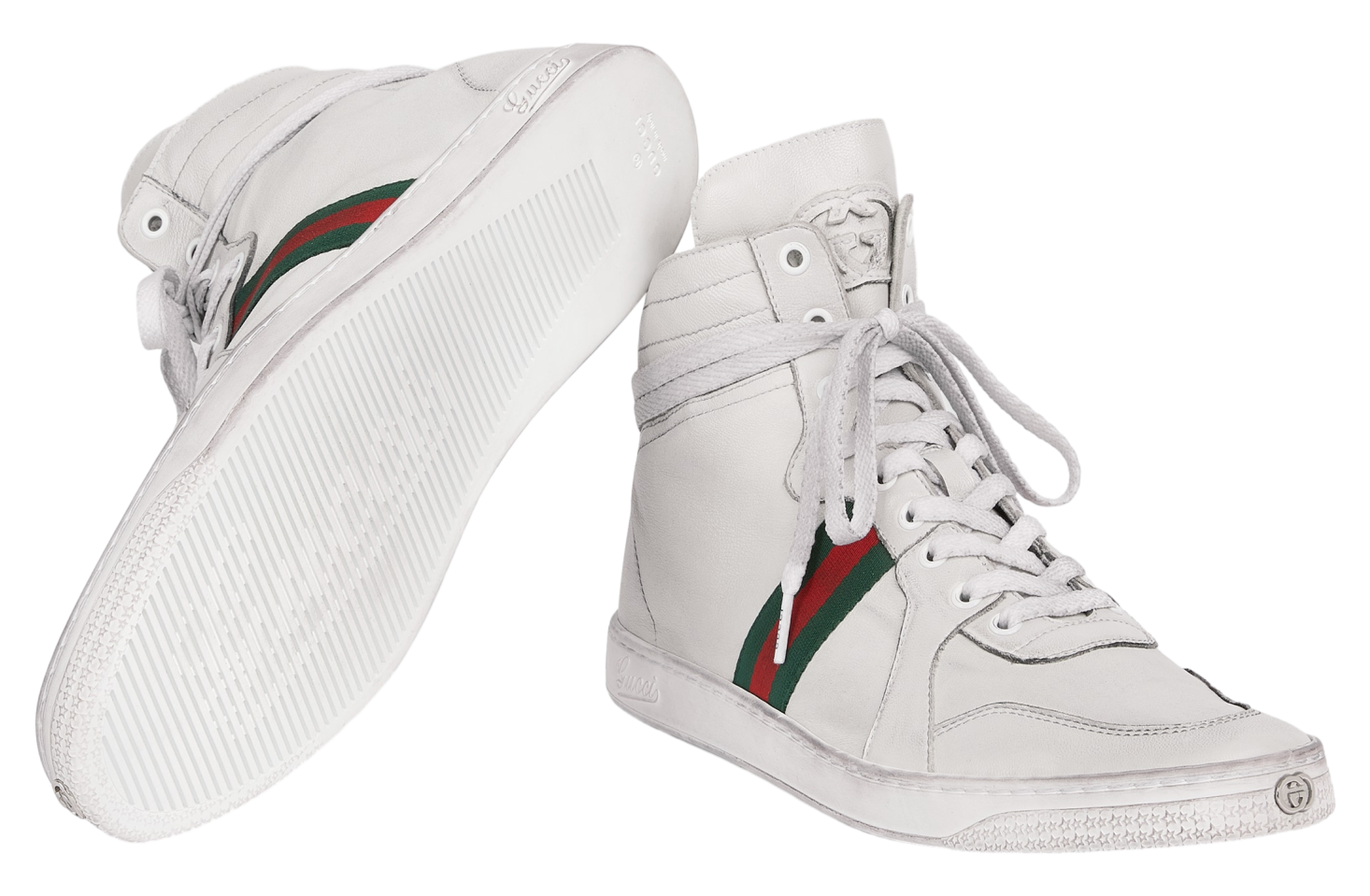 Gucci Stretch High White Leather