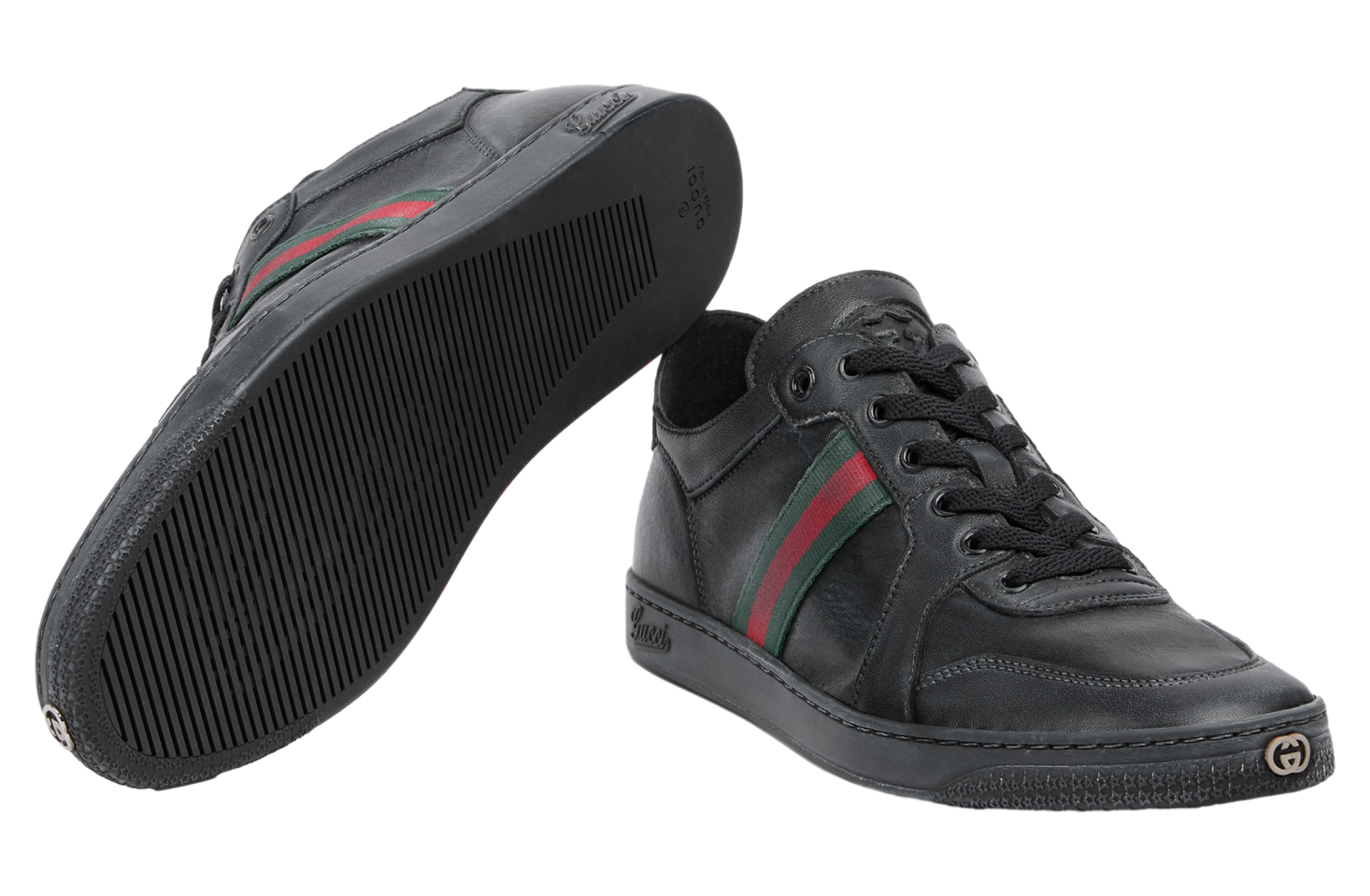 Gucci Stretch Low Black Leather