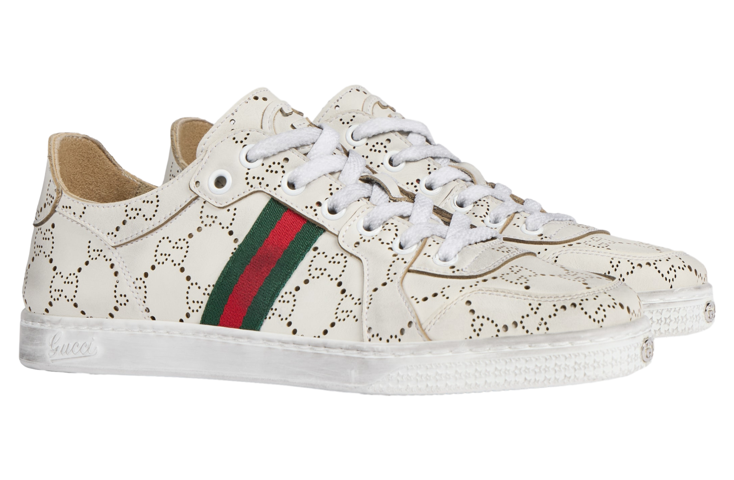 Gucci Stretch Low WMNS White Gg Leather