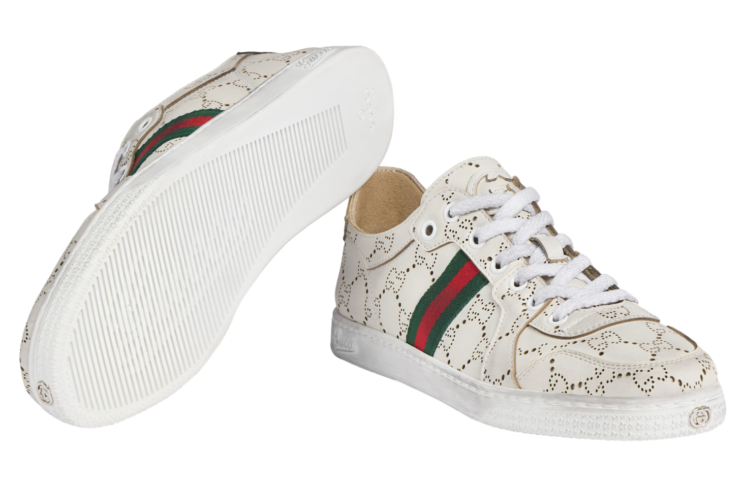Gucci Stretch Low WMNS White Gg Leather