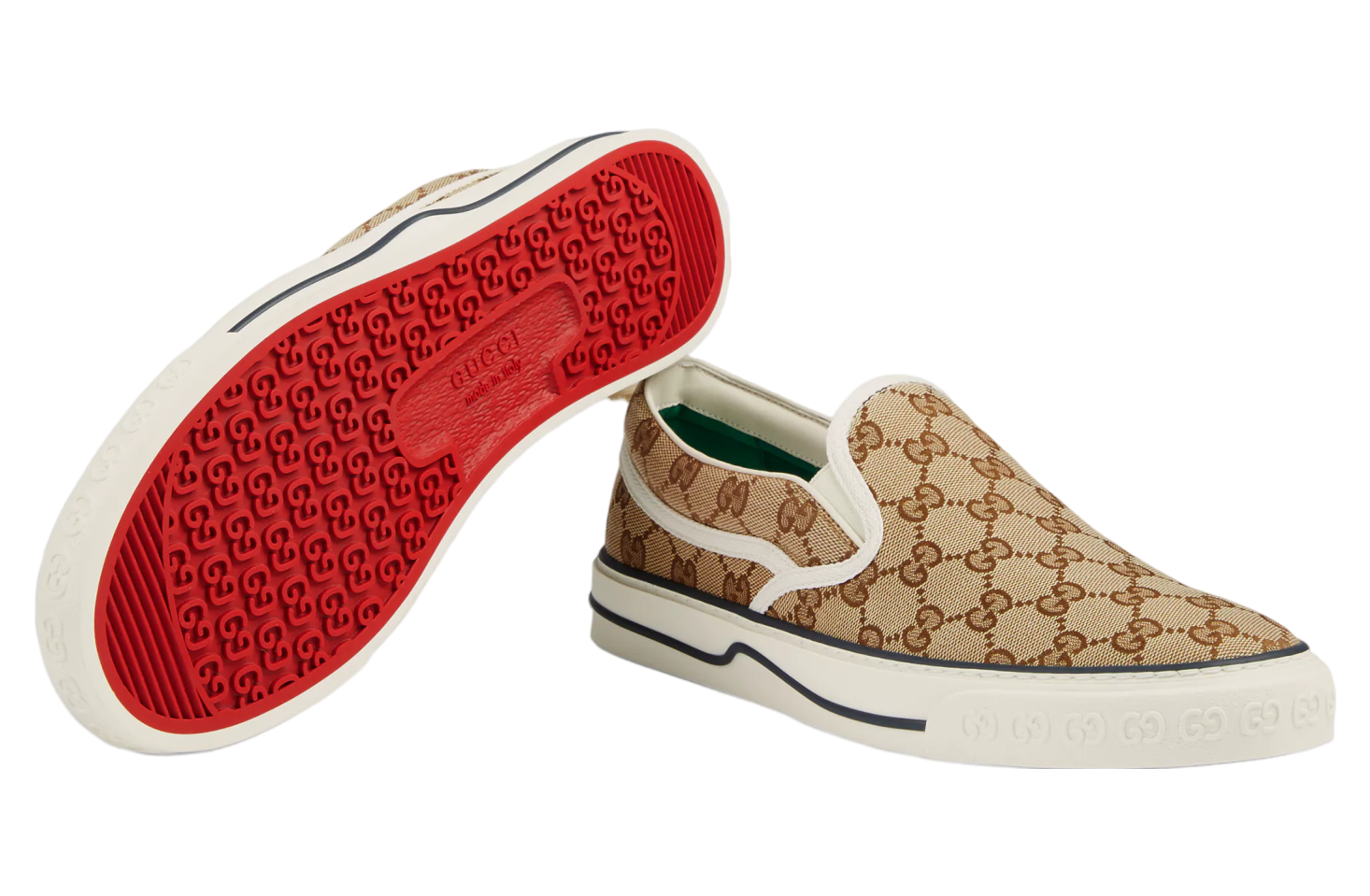 Gucci Tennis 1977 Slip on Beige Ebony Gg Canvas Jun 2024 6434892HK309761 KicksOnFire