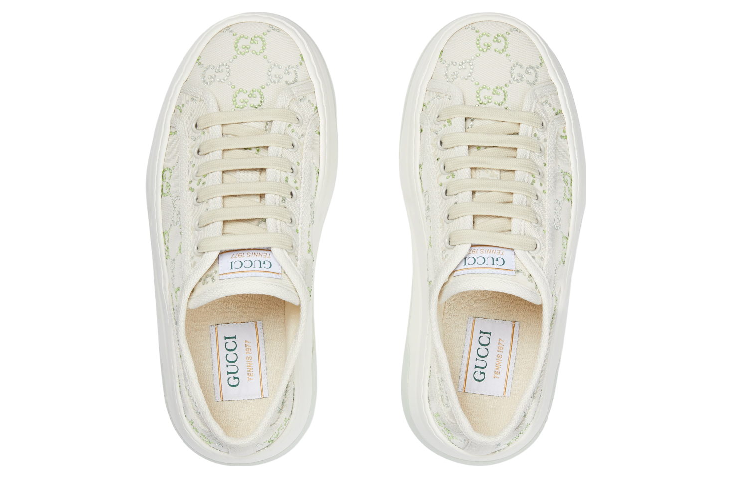 Gucci Tennis 1977 WMNS Ivory Gg Crystal Canvas