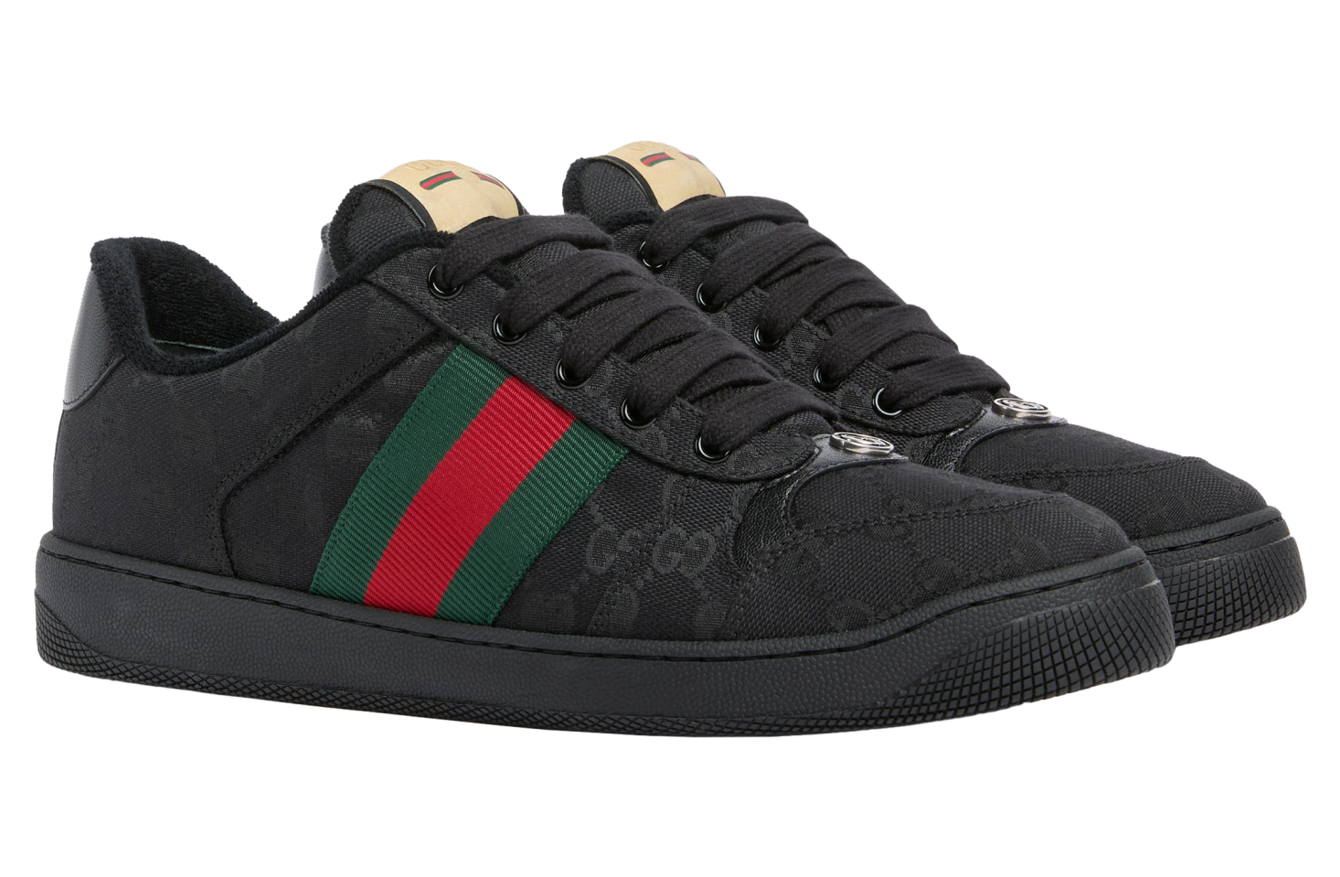 Gucci Worn-Out Effect Screener Black Gg Canvas