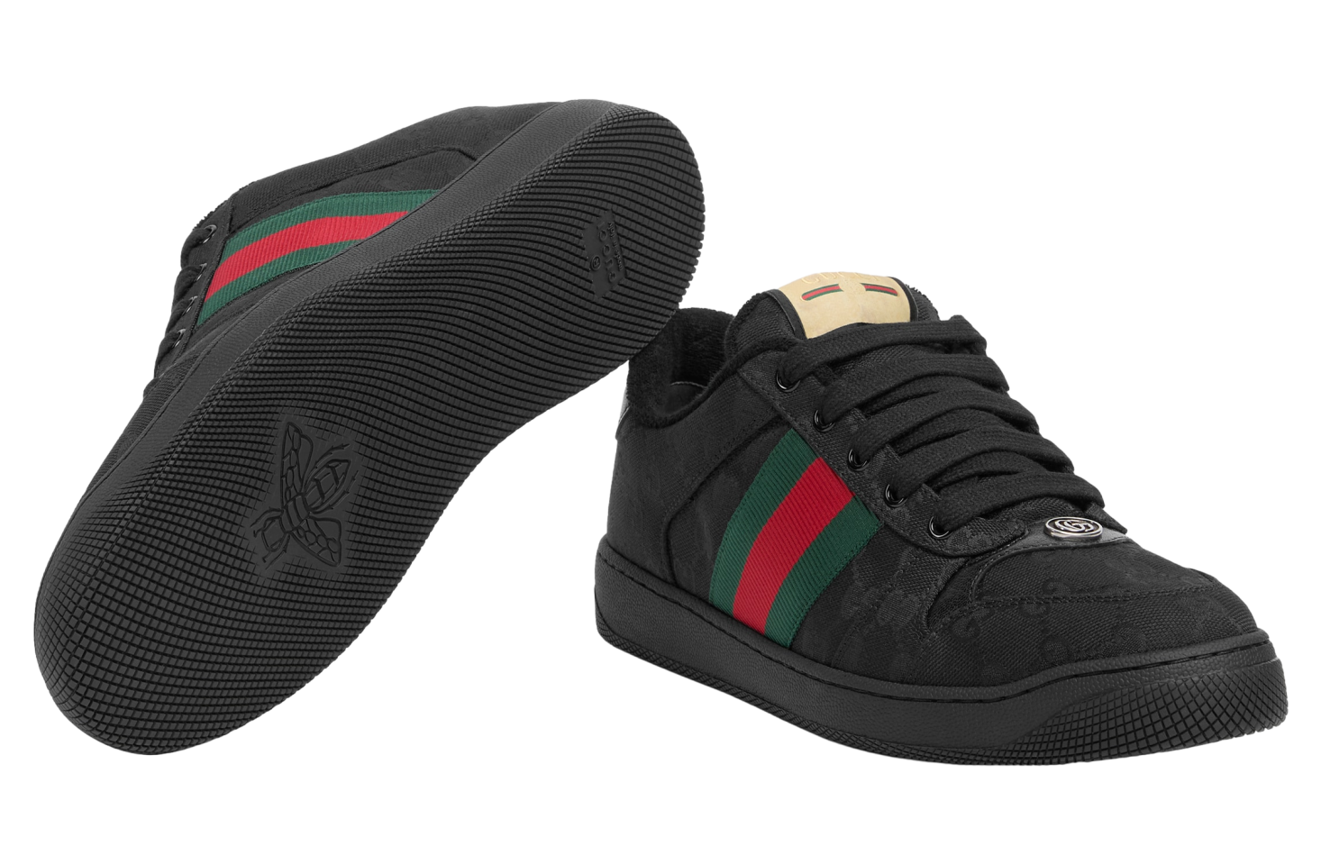 Gucci Worn-Out Effect Screener Black Gg Canvas