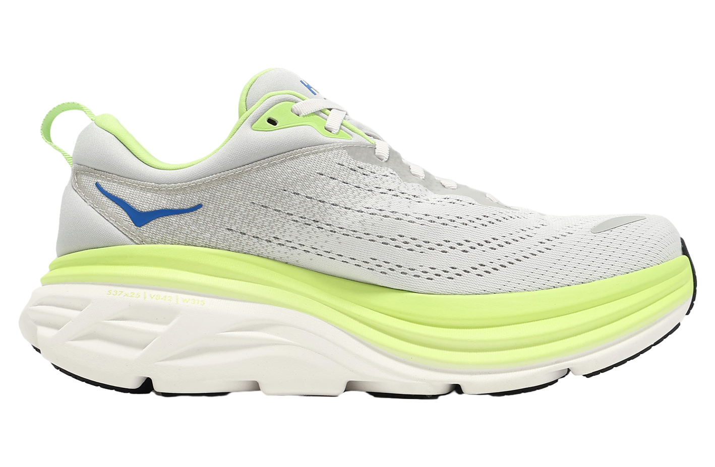 Hoka Bondi 8 2E Wide Stardust Gray / Light Green