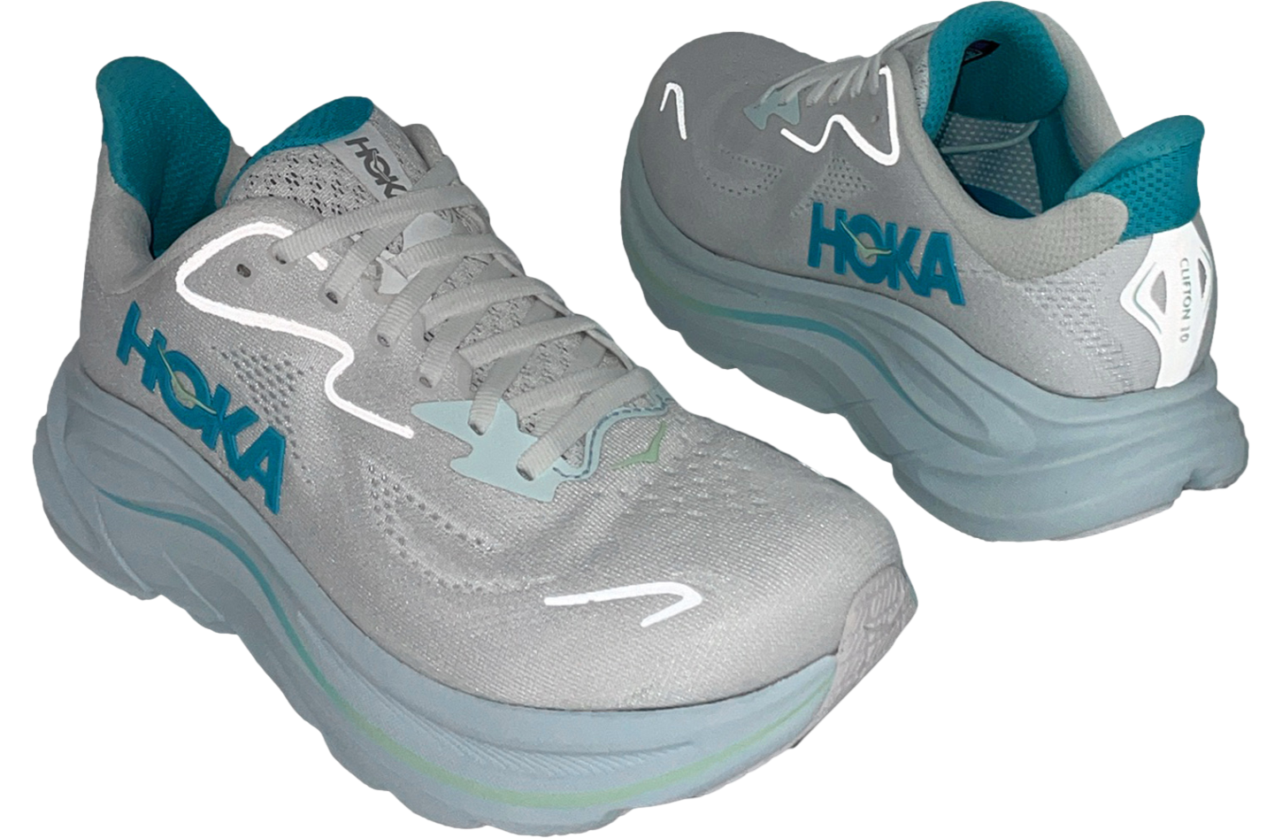 Hoka Clifton 10 D Wide WMNS White / Cielo Blue - Apr 2025