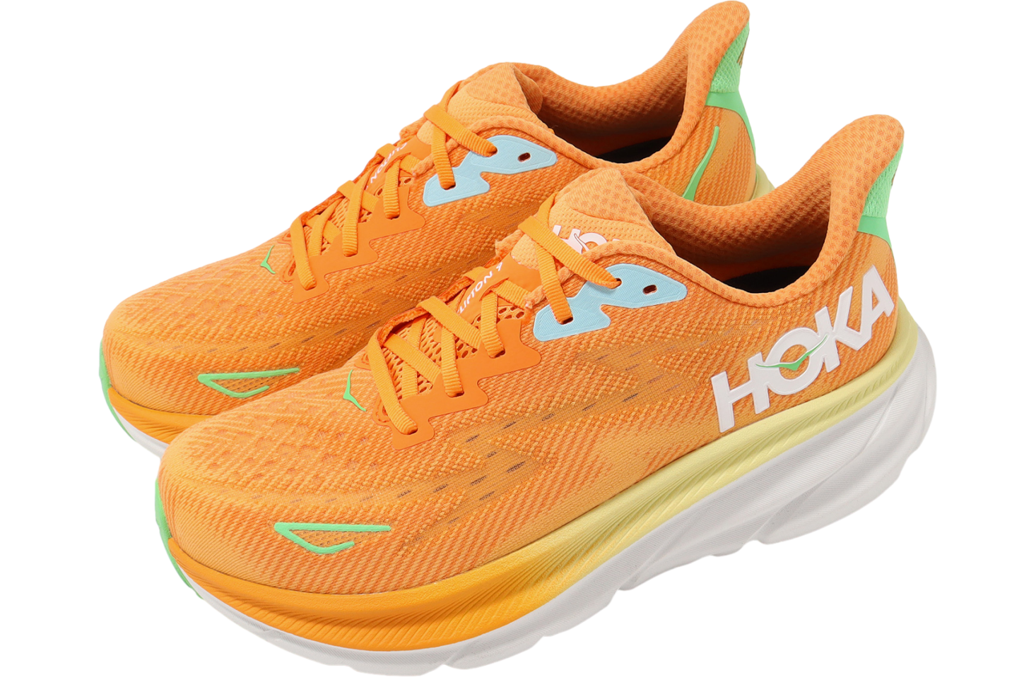 Hoka Clifton 9 2E Wide Orange / Yellow