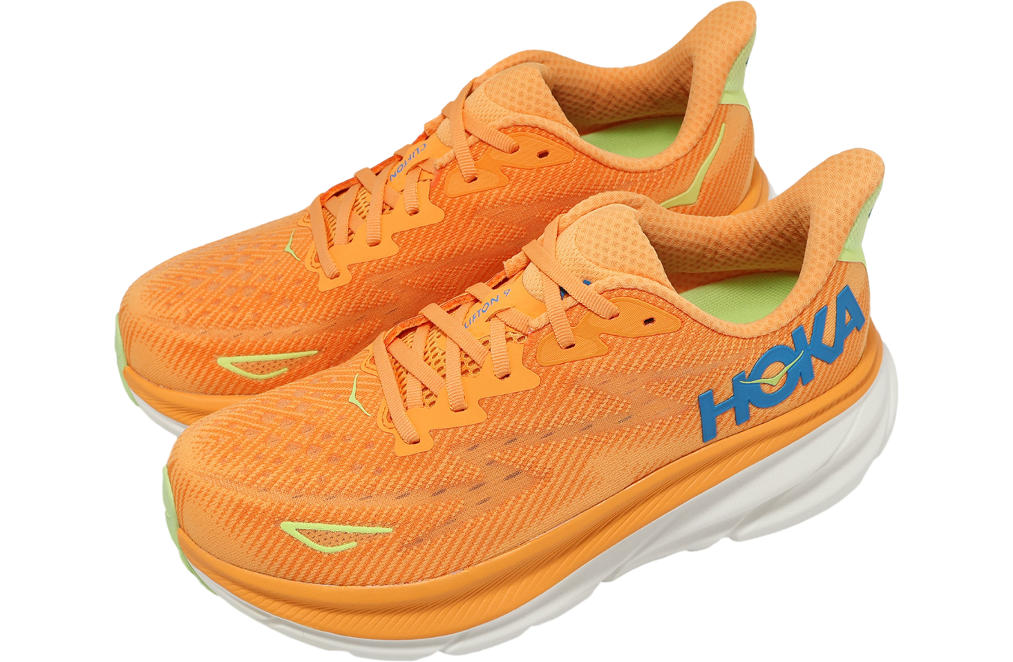 Hoka Clifton 9 2E Wide Solar Flare / Lettuce