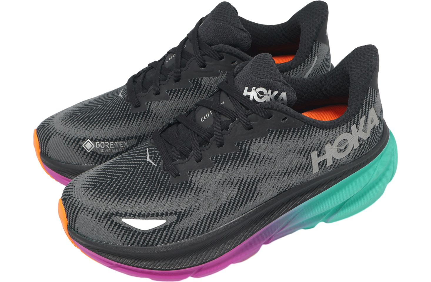 Hoka Clifton 9 GTX Black / Electric Aqua