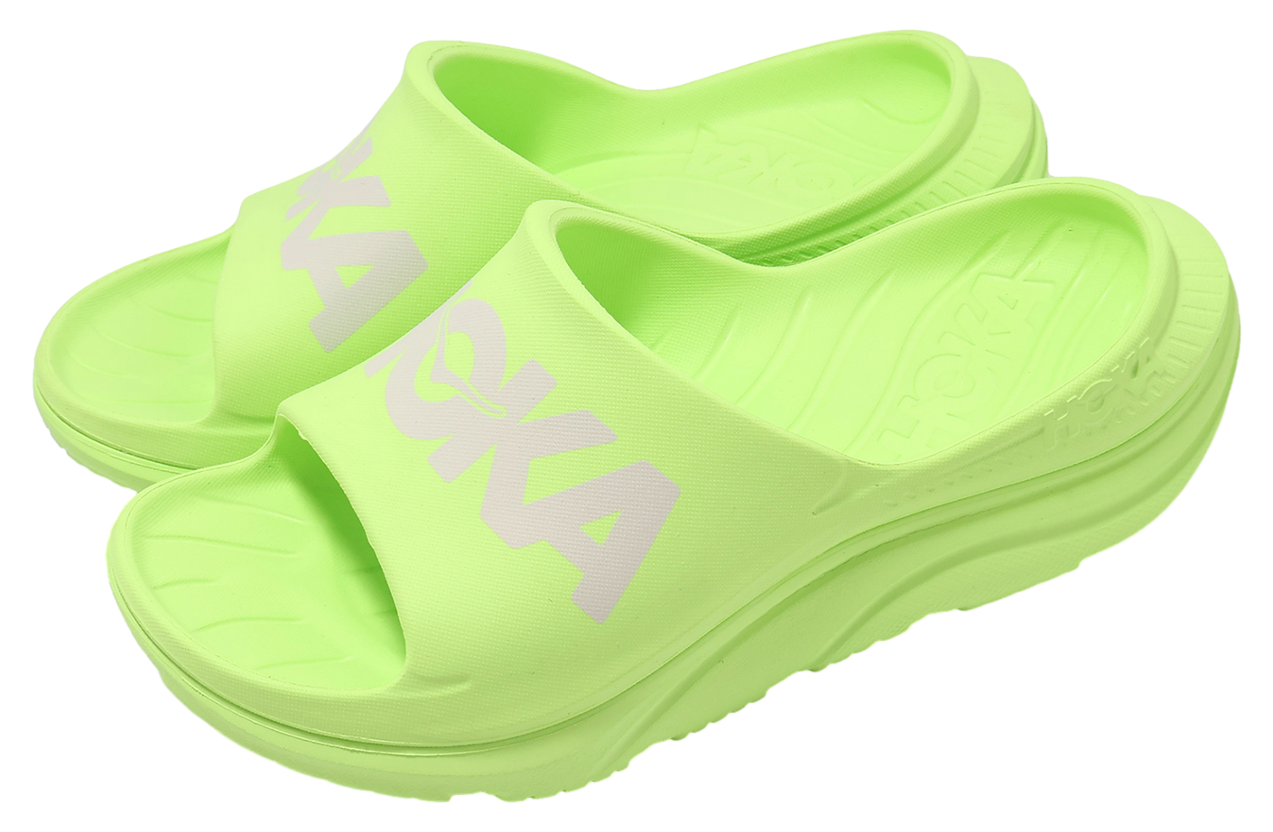 Hoka Ora Athletic Slide Lettuce / White