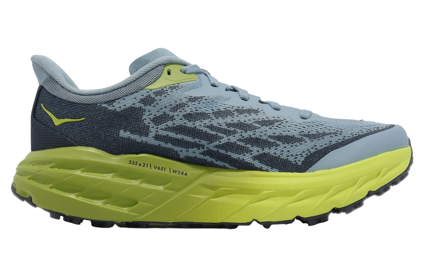 Hoka Speedgoat 5 2E Wide Blue / Lime Green