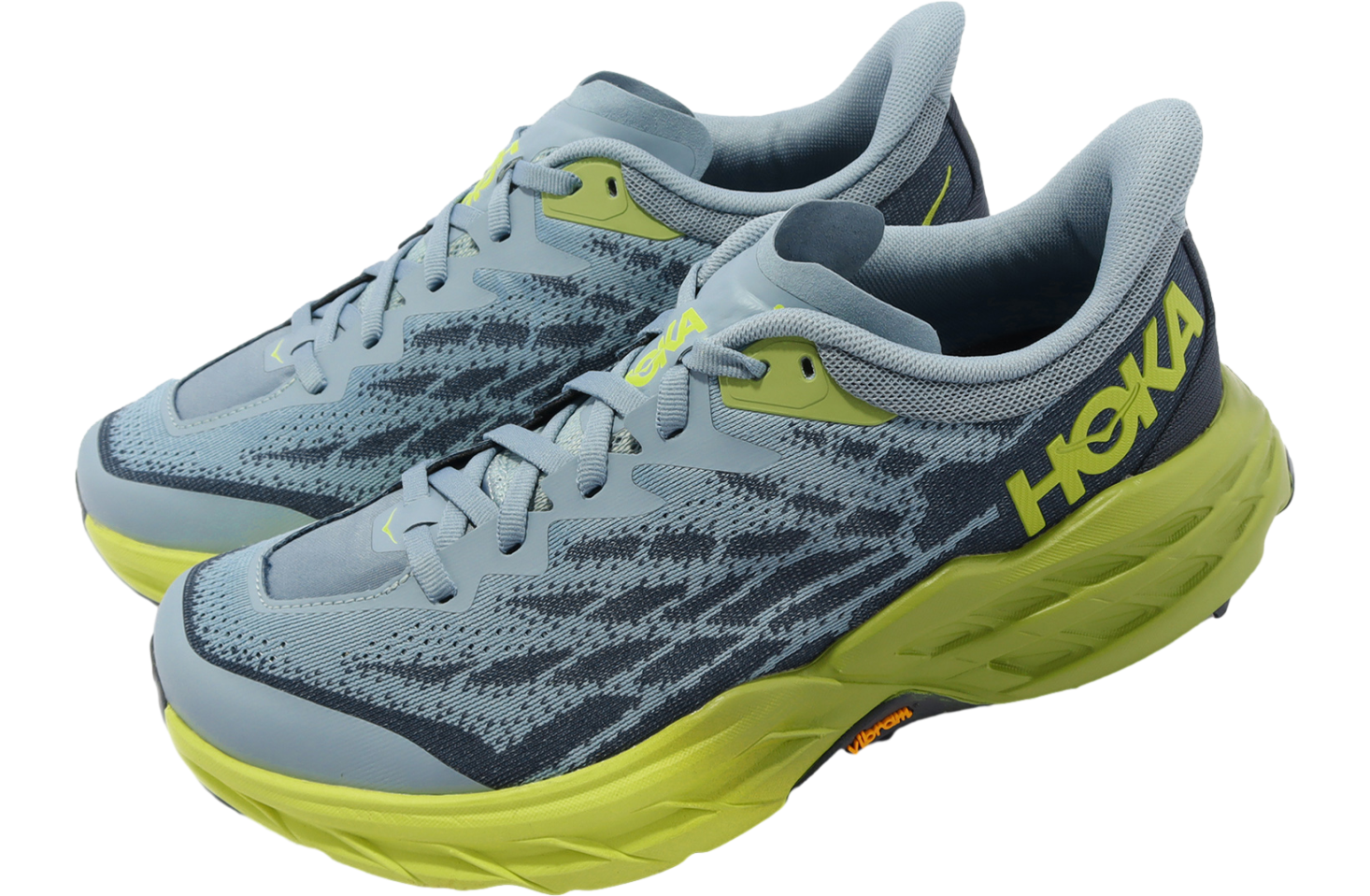 Hoka Speedgoat 5 2E Wide Blue / Lime Green