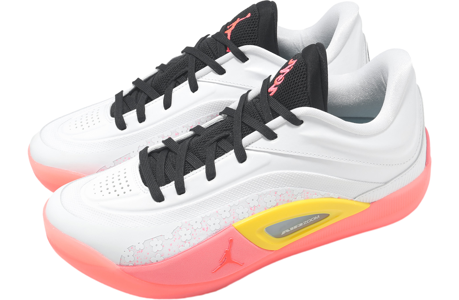 Jordan Zion 4 Pf White / Hot Punch Black