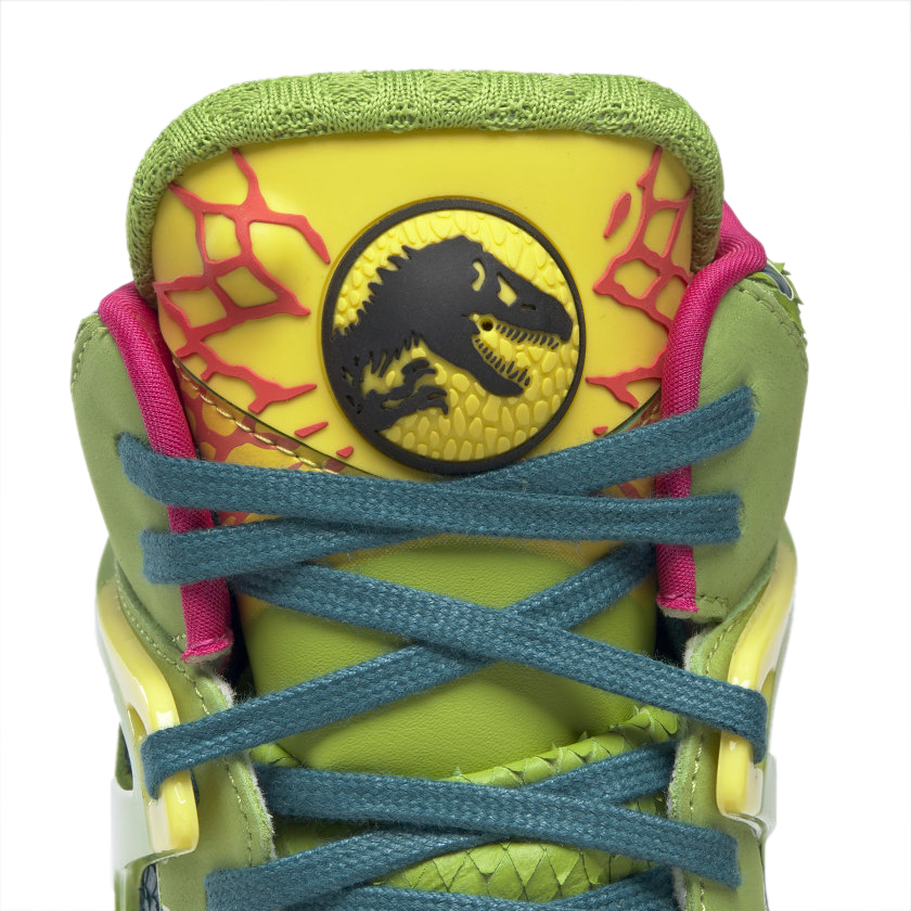 Reebok Pump Omni Zone II X Jurassic Park Dilophosaurus Green Yellow Shoes GY0549 