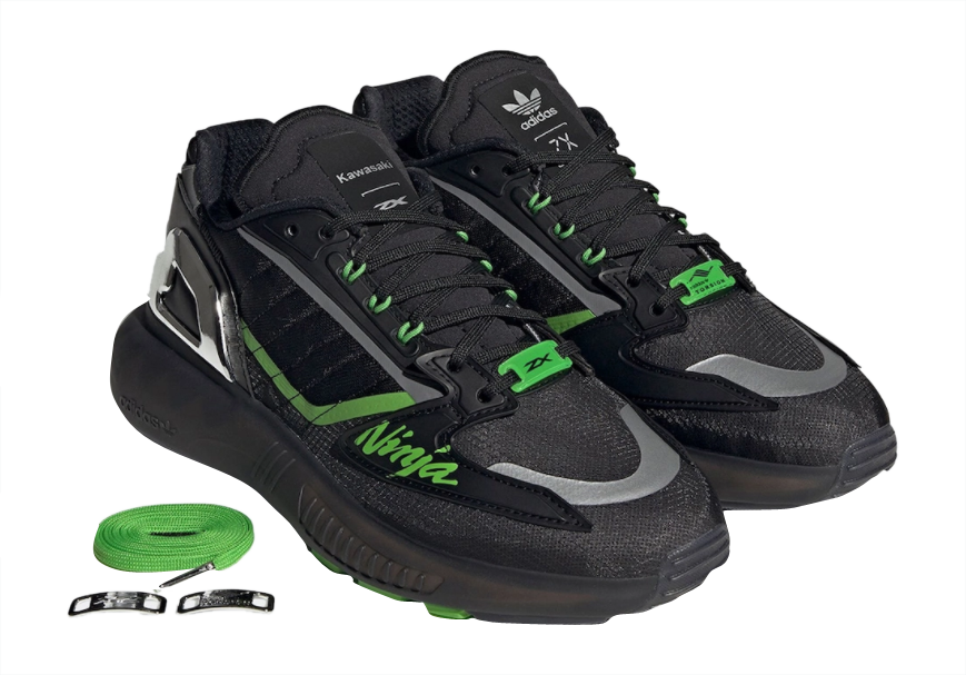 BUY Kawasaki Ninja X Adidas ZX 5K Boost Black Green | Kixify