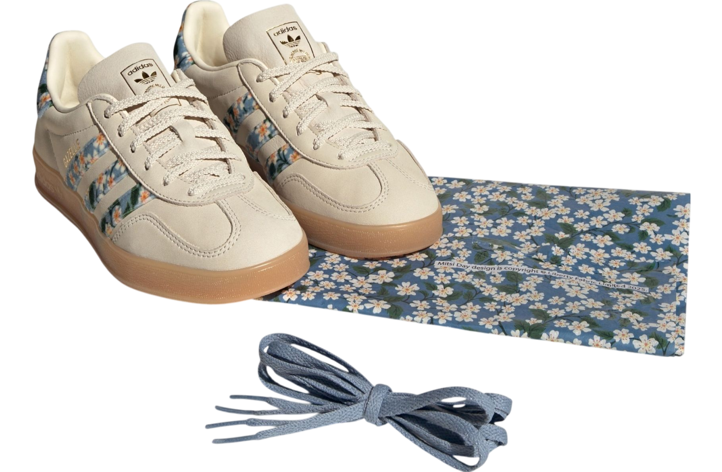 Liberty London X Adidas Gazelle Indoor Crew White / Gold Metallic