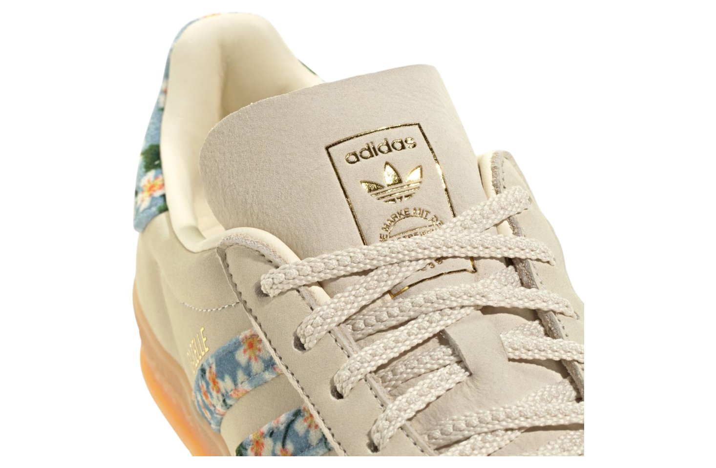 Liberty London X Adidas Gazelle Indoor Crew White / Gold Metallic