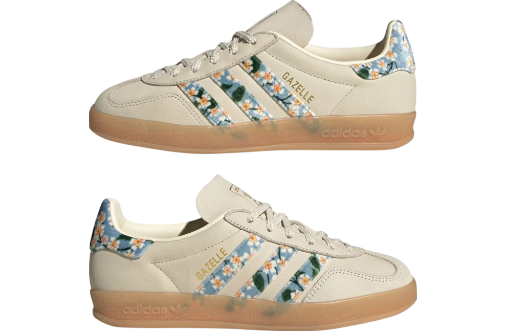 Liberty London X Adidas Gazelle Indoor Crew White / Gold Metallic