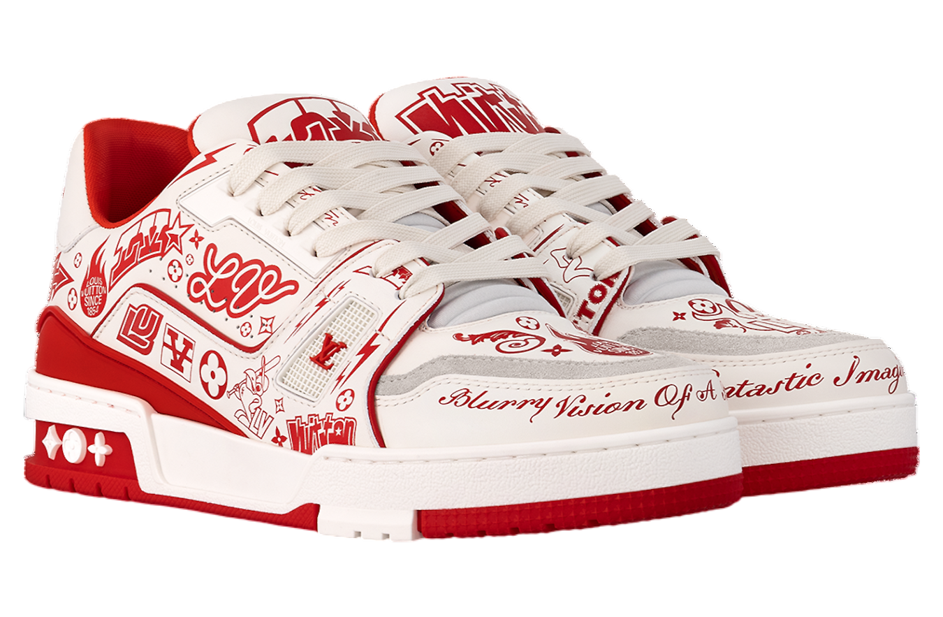 Louis Vuitton LV Trainer #54 White / Red Graffiti