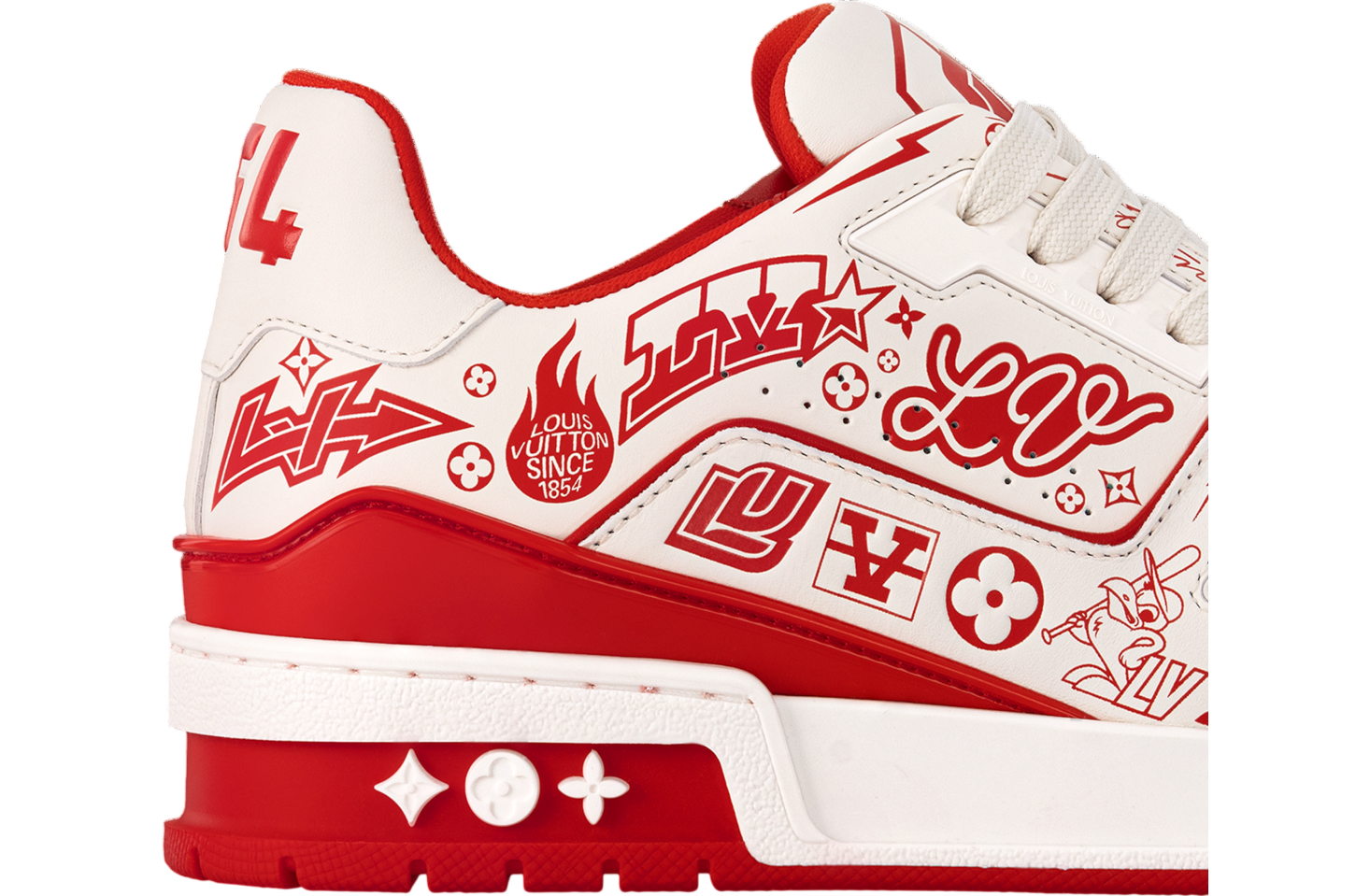 Louis Vuitton LV Trainer #54 White / Red Graffiti