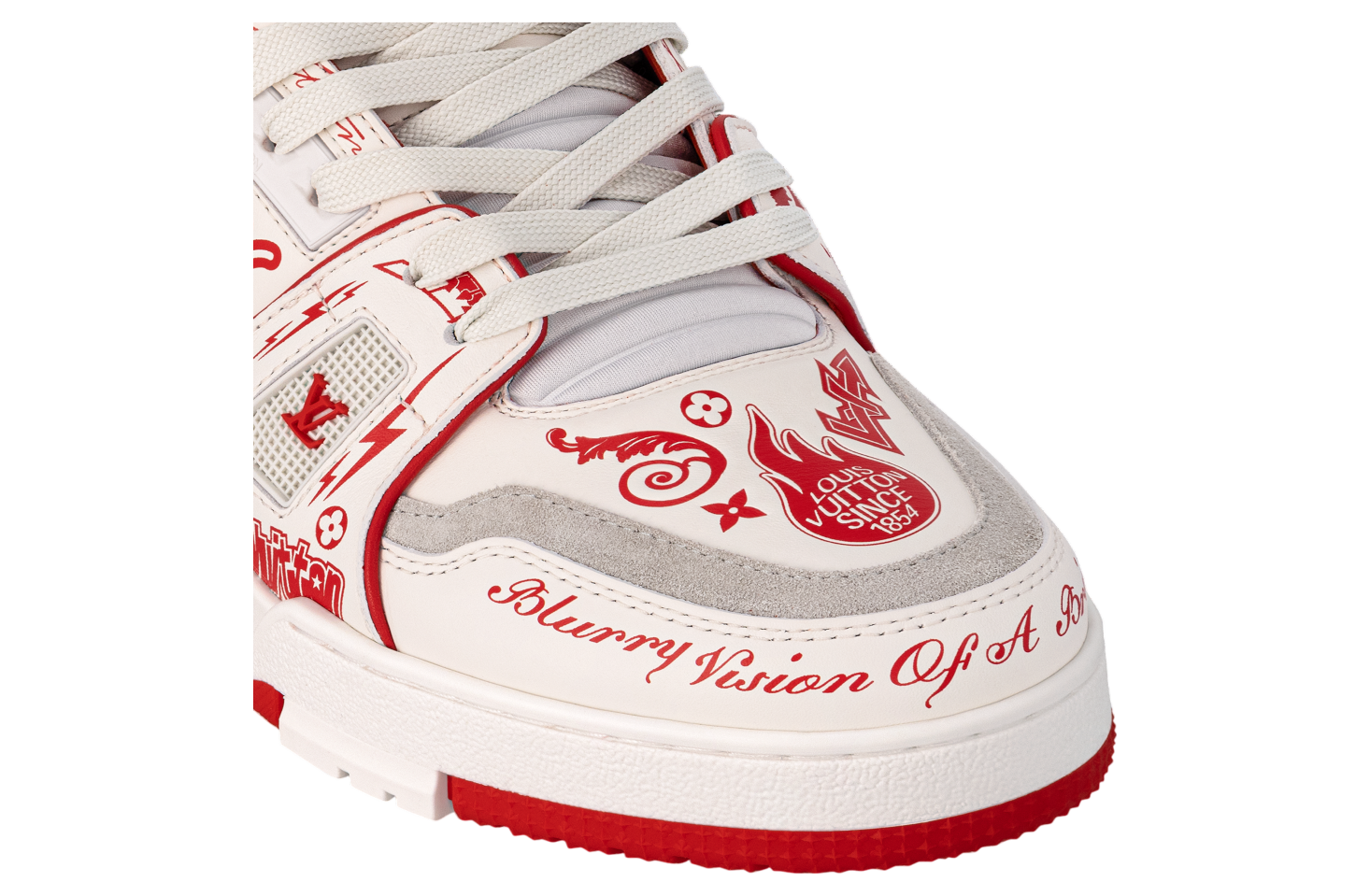 Louis Vuitton LV Trainer #54 White / Red Graffiti