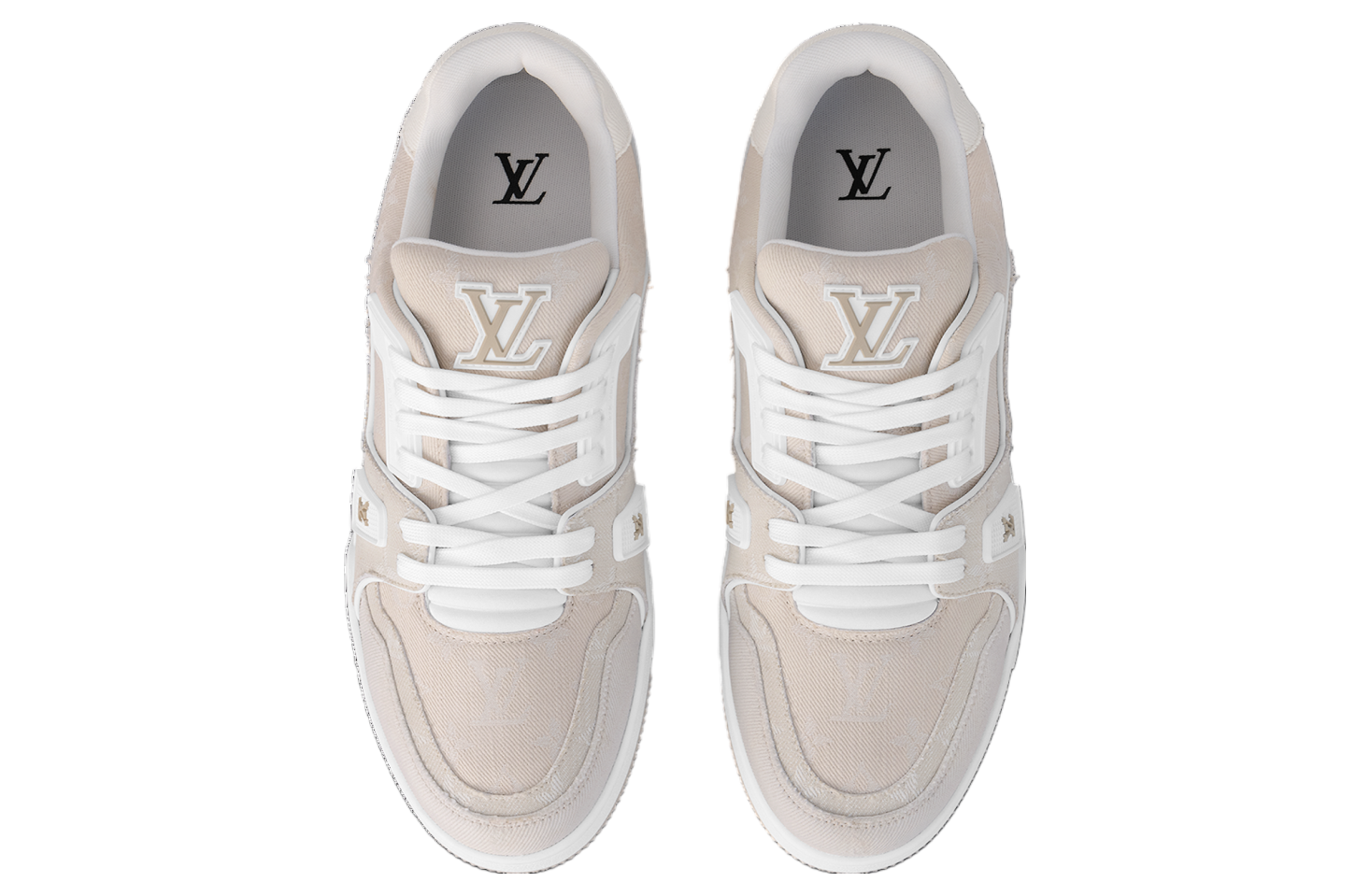 Louis Vuitton LV Trainer Beige Monogram Denim