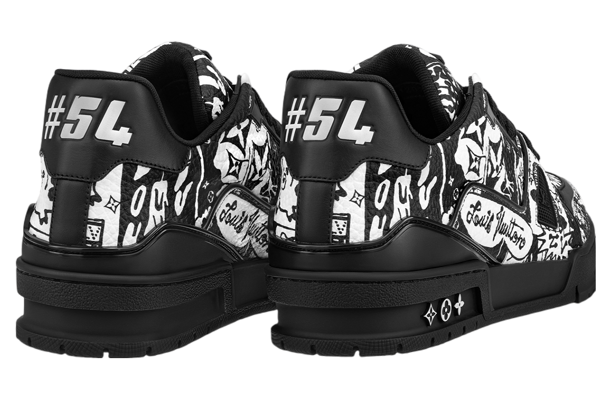 Louis Vuitton LV Trainer Black / White Graffiti #54