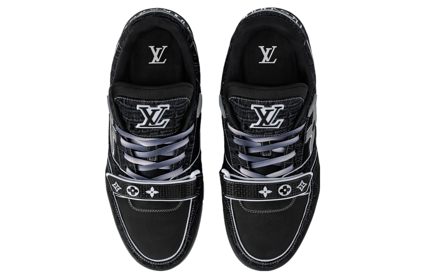 Louis Vuitton LV Trainer Black with Croc-embossed denim