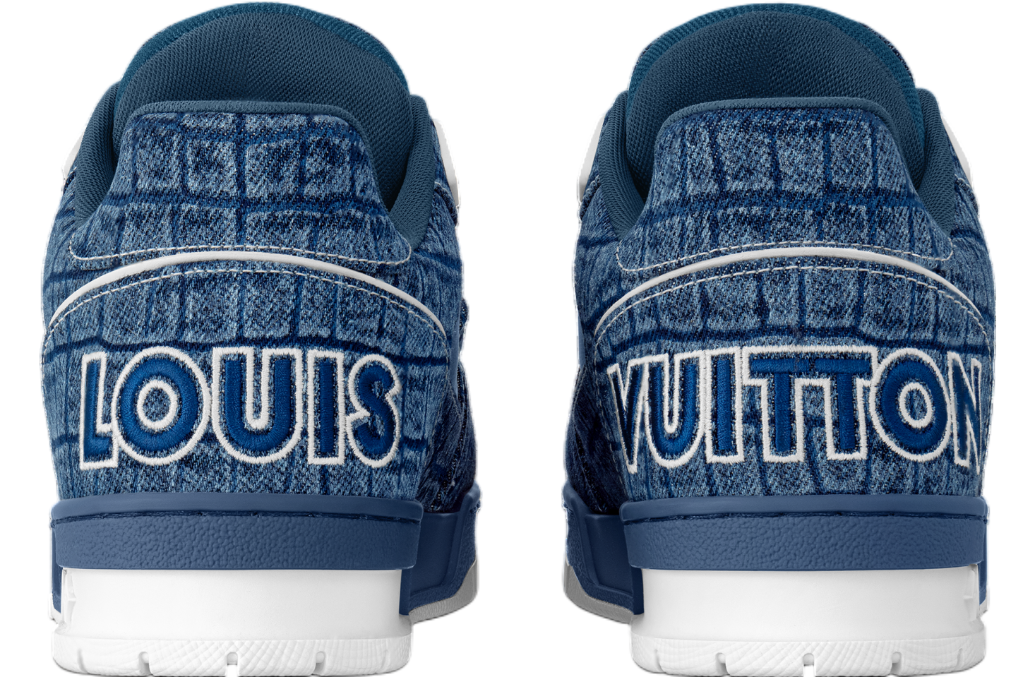 Louis Vuitton LV Trainer Blue with Croc Embossed Denim