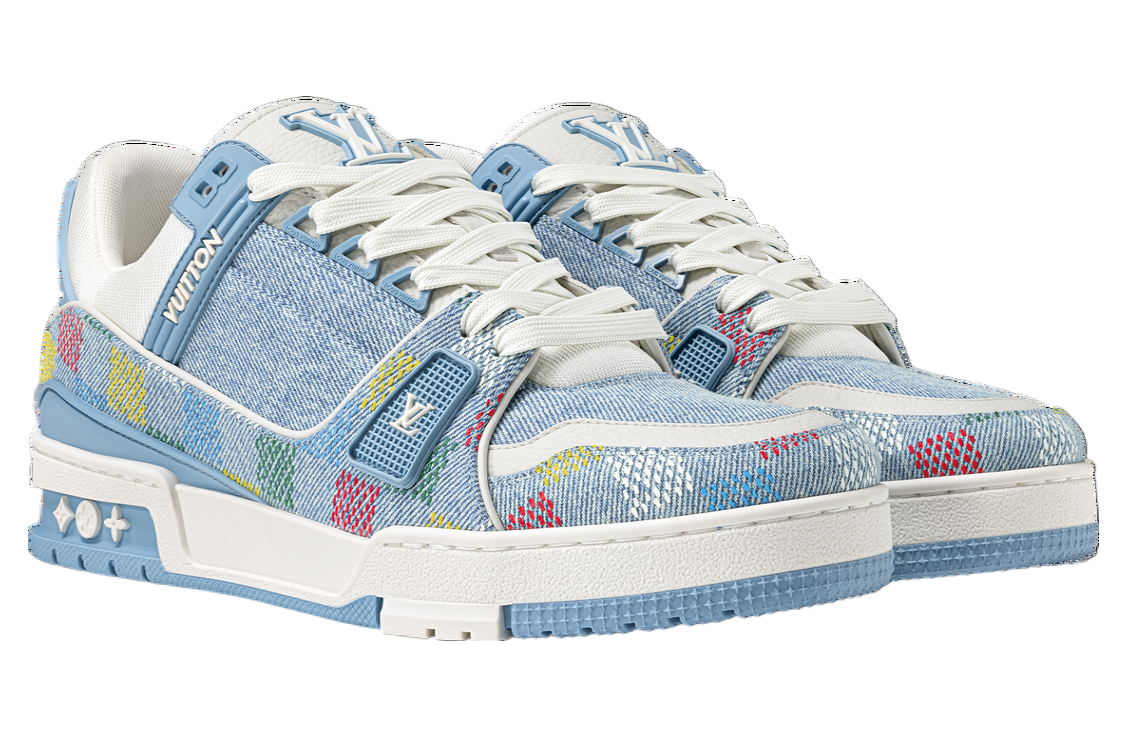 Louis Vuitton LV Trainer Blue with the Lvers Damier pattern