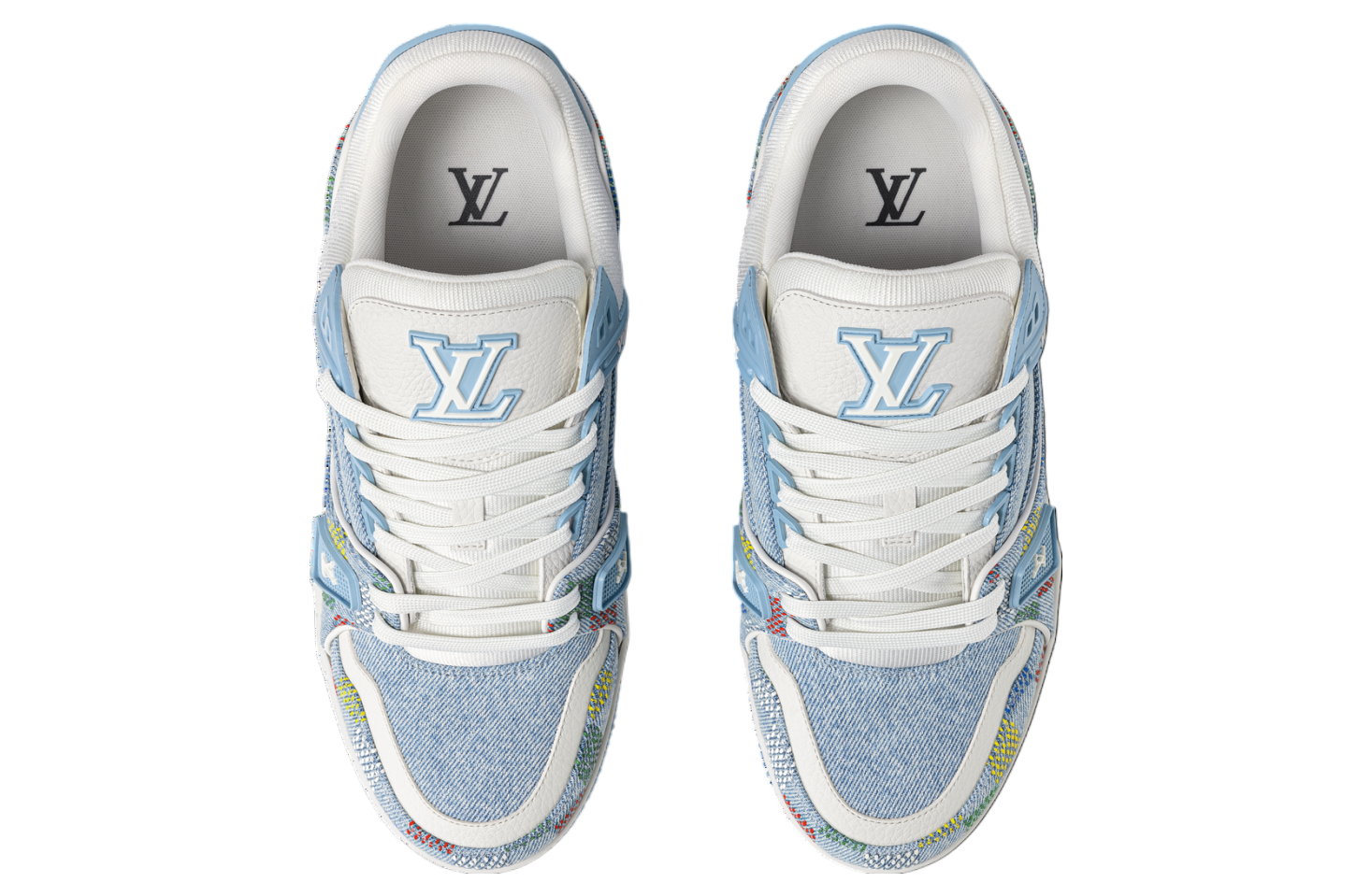 Louis Vuitton LV Trainer Blue with the Lvers Damier pattern