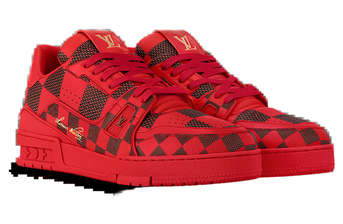 Louis Vuitton LV Trainer Damier Pop Red