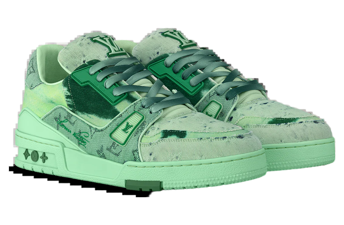 Louis Vuitton LV Trainer Green Monogram Denim