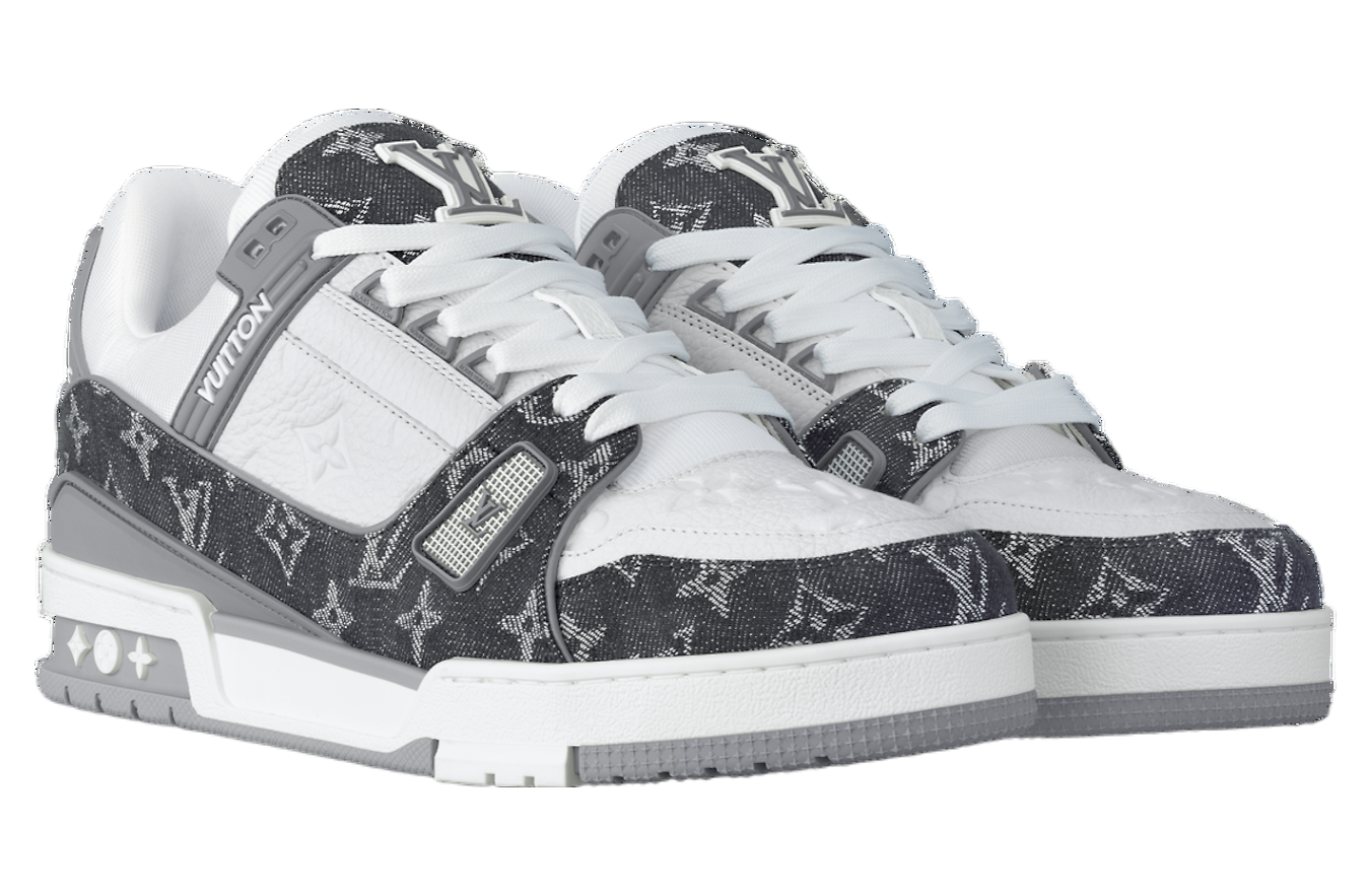 Louis Vuitton LV Trainer Grey Monogram Denim / White