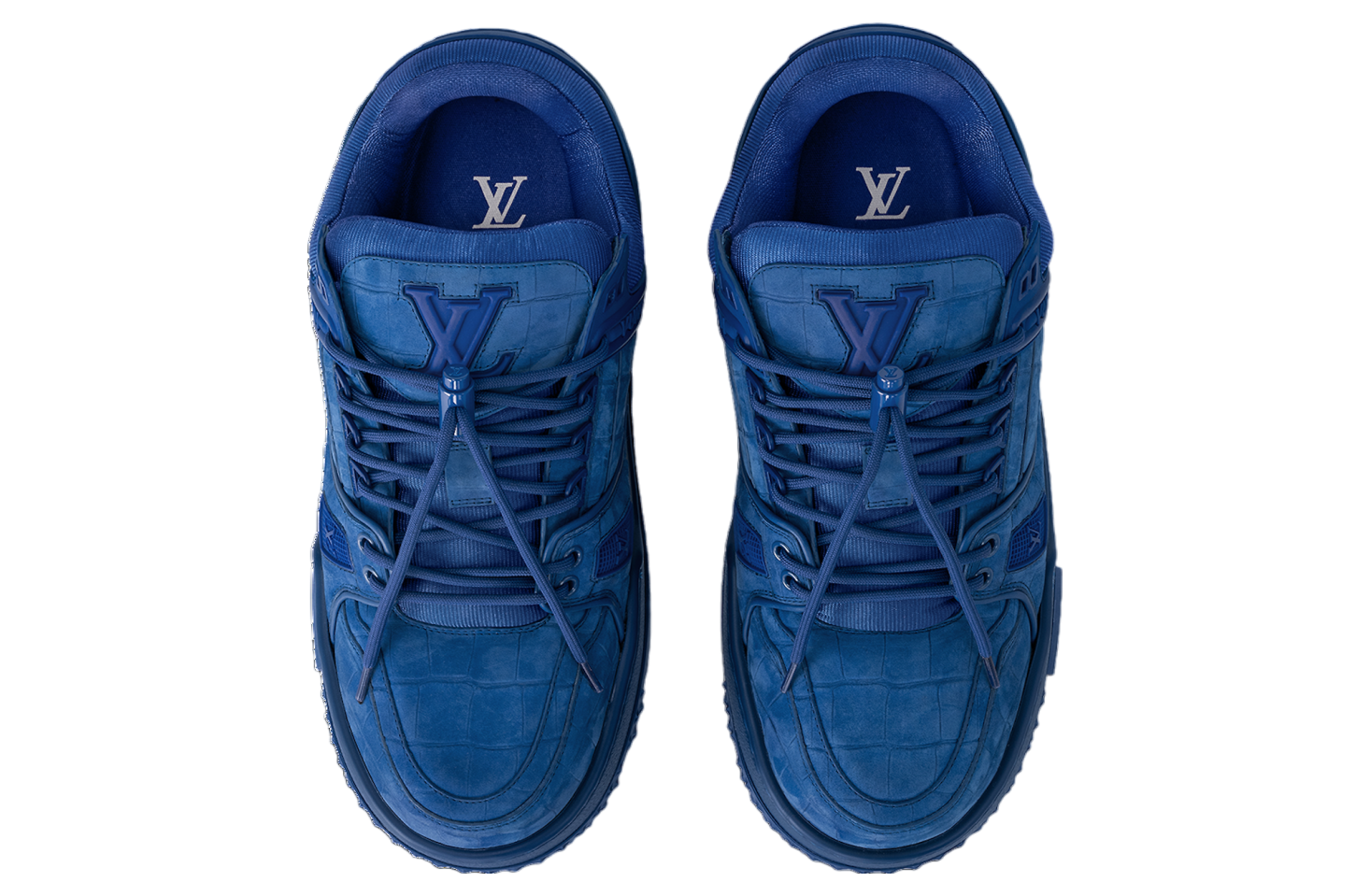 Louis Vuitton LV Trainer Maxi Blue Alligator Nubuck