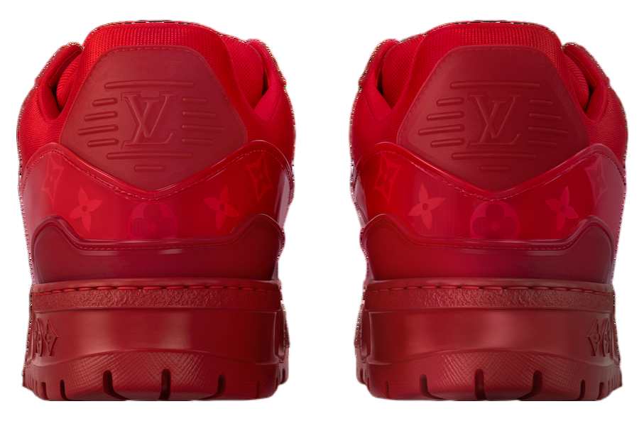 Louis Vuitton LV Trainer Maxi Red decorated with Monogram Flowers