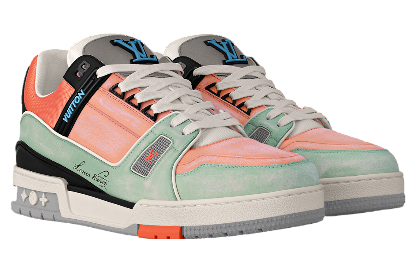 Louis Vuitton LV Trainer Orange Teal Vintage