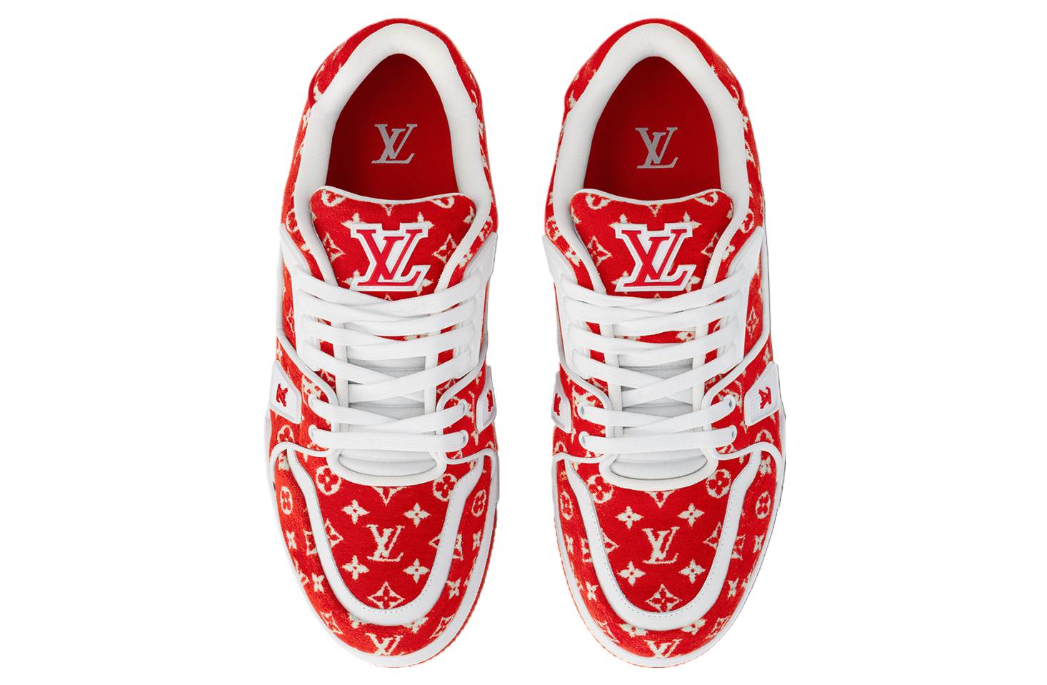 Louis Vuitton LV Trainer Red Monogram Textile